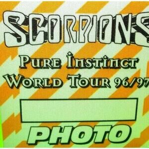 Scorpions Backstage Pass Pure Instinct World Tour Photo Original 1996 Hard Rock